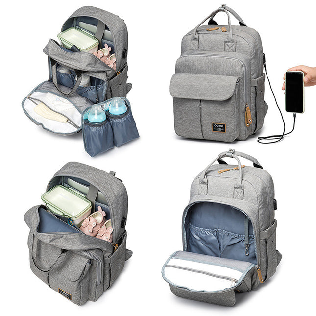 Backpack Multifunctional Printed Mother And Baby Bag