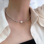 Silver Pearl Necklace / 1PCS