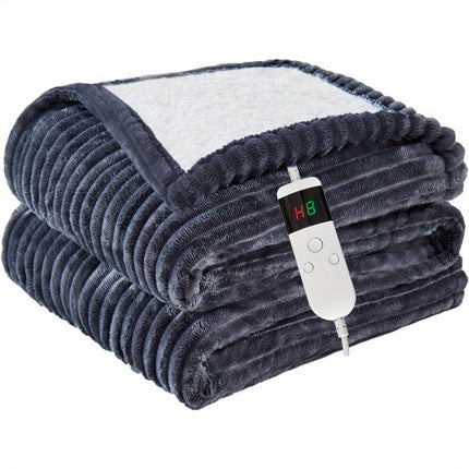 Electric Heated Throw Blanket - Soft Flannel Heating Bedspread with 10 Heat Settings,