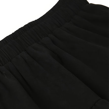 Thick Corduroy Women's Skirt, Autumn and Winter Pleated Cake New Long Dress, Patchwork A-Line Dress