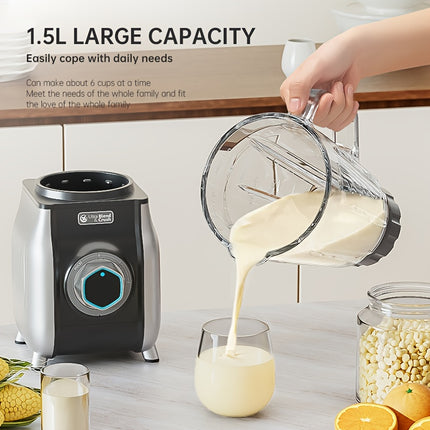Juicer And Blender for Home Kitchens, Equipped with a 1.5L Glass Jar, a Plastic Cup,