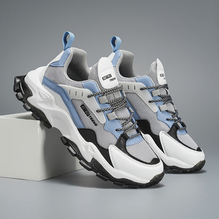 Trendy Casual Streetwear Low-Top Sneakers with Geometric and Letter Print, Lace-Up Closure,