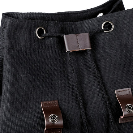 Canvas Backpack - Vintage Casual Travel Bag with Large Capacity, Adjustable Straps & Drawstring Detail