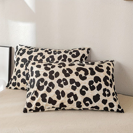3pcs Leopard Print Duvet Cover Set - & Animal Print, Zipper Closure, Machine Washable