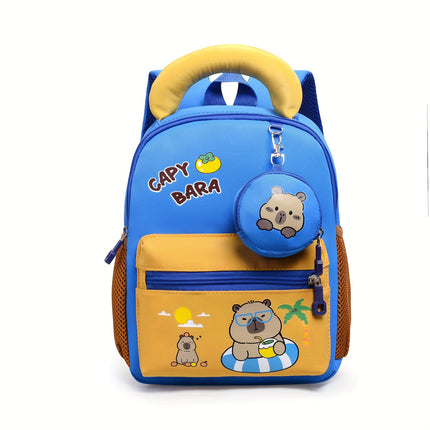 Kindergarten Capybara Cartoon Beach Backpack