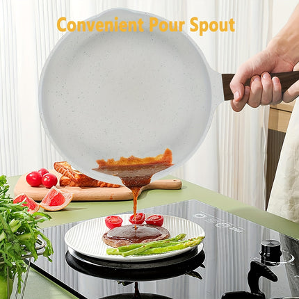 13pcs Pots and Pans Set, Nonstick White Granite Set, Cookware Sets Suitable for Gas, Electric