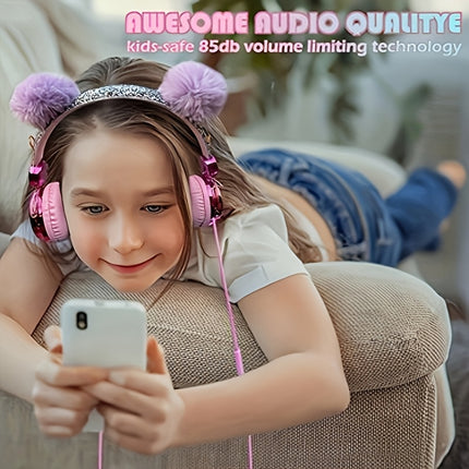 Headphones with Microphone, Wired Headphones with HD Sound for Youngsters, School