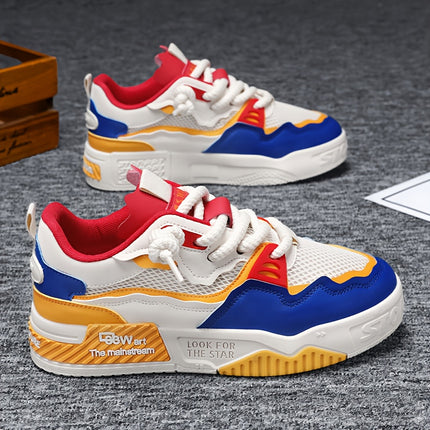 Sneakers, Men's Casual Lace-up Shoes, Comfy Non-slip Breathable Shoes WithFabric Uppers