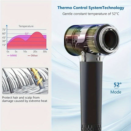 A 5-In-1 Brushless Motor Hair Dryer That Dries Quickly, Features Four Color Temperature Settings,