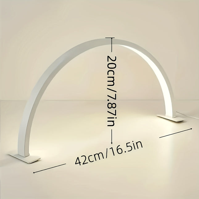White Crescent Moon LED Desk Lamp - Adjustable Brightness