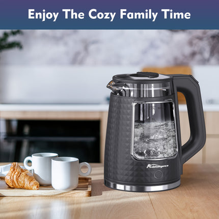 Electric Tea Kettle for Boiling Water, Food Grade Stainless Steel Base, 67.63oz/1000W