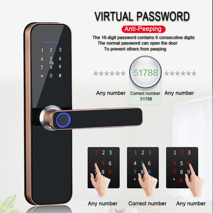 Apartment Office Wooden Door Fingerprint WiFi TTLOCKAPP Electronic Combination Lock