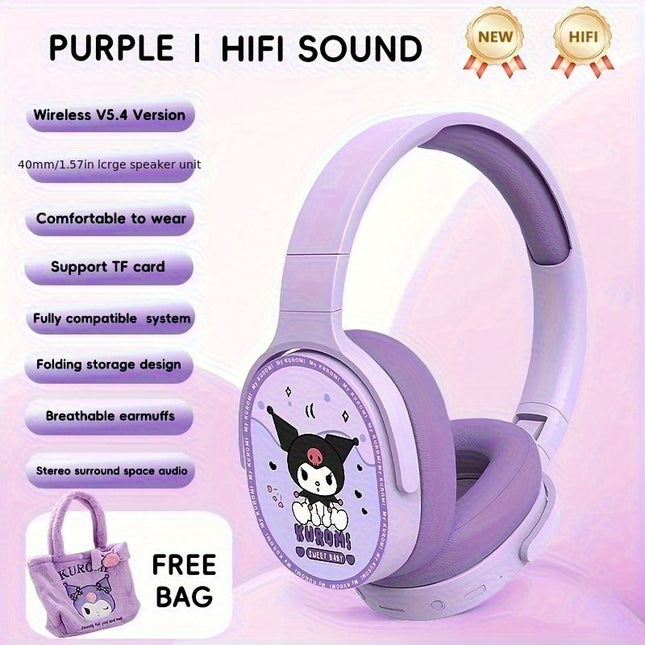 Wireless Headphones with Telescopic Arm, Wireless, HiFi Sound, TF Card Slot, Ergonomic Earmuffs & Plush