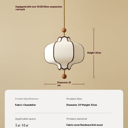 Retro Style French Style Bedroom Fabric Craft Chandelier Mid-ancient Simple Nanyang Solid Wood Romantic Room Main Lamps