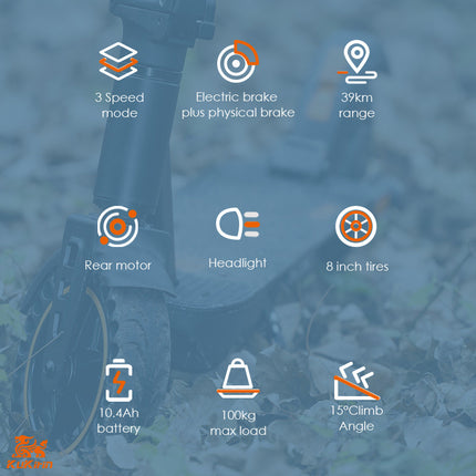 Foldable Electric Scooter For Adult, 350W Motor, 10.4Ah Battery, 39km Range