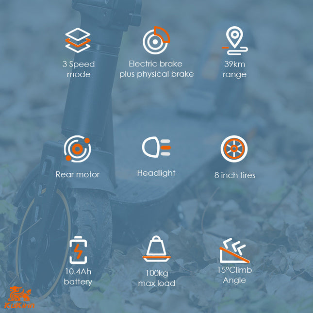 Foldable Electric Scooter For Adult, 350W Motor, 10.4Ah Battery, 39km Range