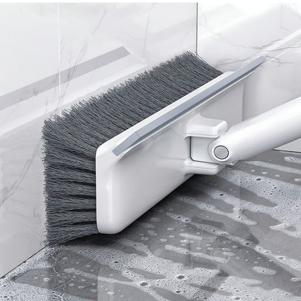 2-in-1 Heavy-Duty Floor Scrub Brush with Long Handle Stiff Bristle Scrubber & Scraper for Bathroom