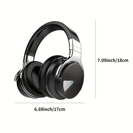 Active Noise Cancelling Wireless Headphones, 30H Playtime, with Microphone,