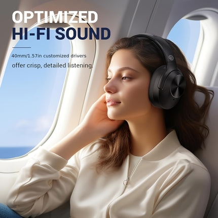 Headphones Wireless Headphones with Microphone Deep Bass, Hi-Fi Audio, Memory Foam Ear Cups,
