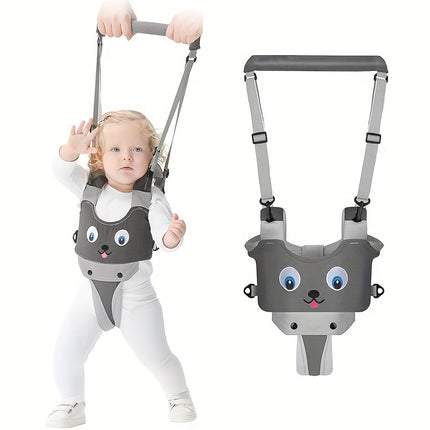 Baby Walking Harness Handheld Toddler Walker, Polyester Fiber, Grey Color