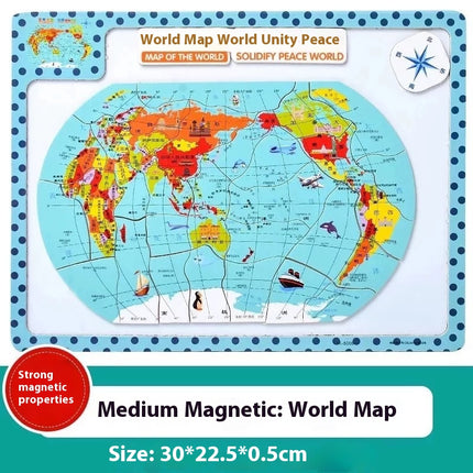 Wooden Magnetic Map Puzzle Puzzle Toy