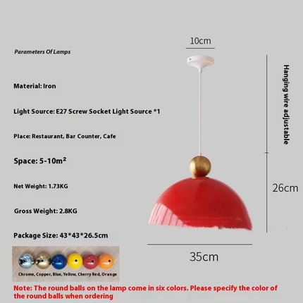 Retro Semicircle Chandelier Simple Dining-room Lamp