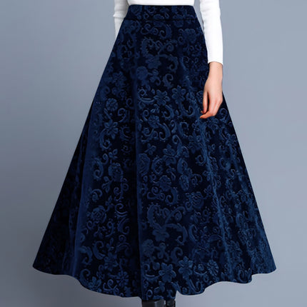 Floral Pattern High Waist Skirt, Elegant A-line Skirt, Women's Clothing