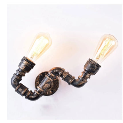 Creative Water Pipe Wall Lamp Bedroom Retro Wrought Iron