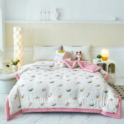 Beanie Blanket Washed Cotton Printing Machine Washable Winter Quilt - GARDIWALL