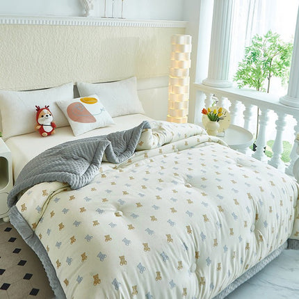 Beanie Blanket Washed Cotton Printing Machine Washable Winter Quilt - GARDIWALL