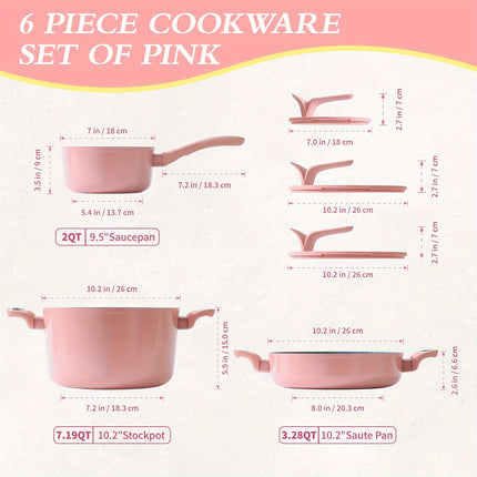 Nonstick Induction Compatible 3 Pot Set, Christmas Gift, Dishwasher Safe