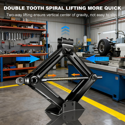 2 Ton Heavy Duty Scissor Jack - 4.2 to 38.1 cm Lift, Manual Car Jack with Handle