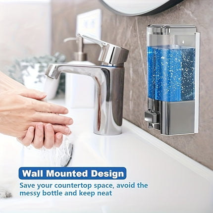 Wall-Mounted Soap Dispenser, 500 Ml Bathroom Shower Pump Dispenser, Manual Press Lotion Shower Soap