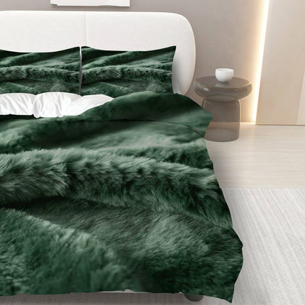 3pcs Luxury Elegant Modern Bedding Set - Soft Fluffy Duvet Cover & 2 Pillowcases