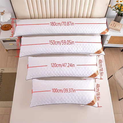 1pc Long Embroidered Pillow | Soft Polyester Filling, Classic Style, Zipper Closure