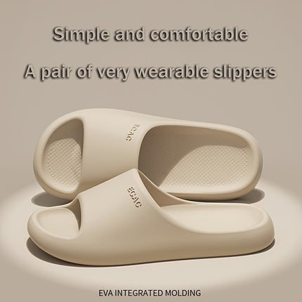 4 pcs set New EVA Solid Color Sandals, Men's Four-season Simple Home Soft Thick Anti-slip Bathroom Sandals