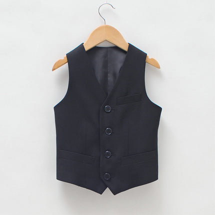 Children's Black Waistcoat Black Children's Clothing Little Boys Performance Costume