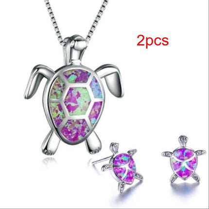 Fashion Turtle Simple Necklace Stud Earrings Set