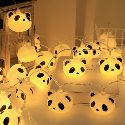 LED Panda Headlamp String Children's Room Decoration Colored Lights