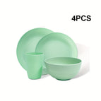 Light Green / 4-piece set (cup, bowl, 2023 plate*1)