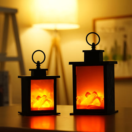 1pc Flameless Fireplace Lamp with Realistic Dancing Flame Effect, Portable Tabletop Indoor Decorative Light