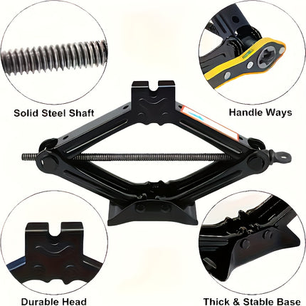 1.5T Jack with Wrench Set, Car Maintenance On-Board Tool, Effortless Tire Changing Artifact