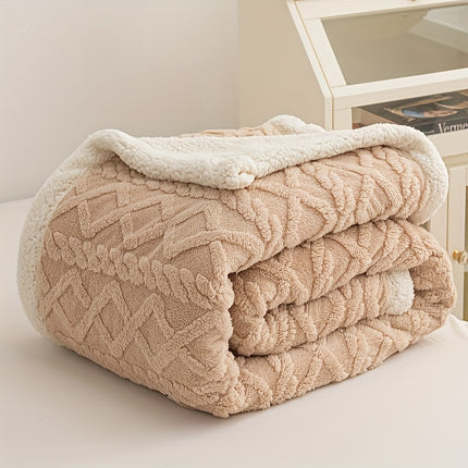 Rabbit Fur Throw Blanket - Plush Soft All-Season Couch & Bedspread, Single/Double Size,