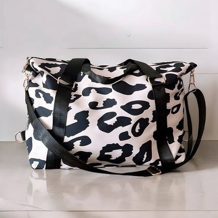 Bright Pink Leopard Print Luggage Tote Bag - GARDIWALL