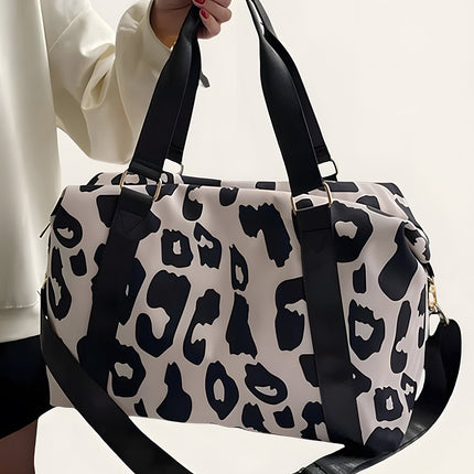 Bright Pink Leopard Print Luggage Tote Bag - GARDIWALL