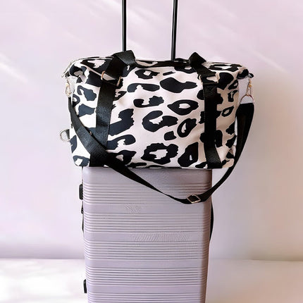 Bright Pink Leopard Print Luggage Tote Bag - GARDIWALL