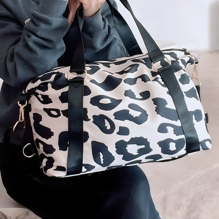 Bright Pink Leopard Print Luggage Tote Bag - GARDIWALL