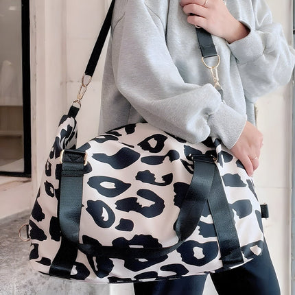 Bright Pink Leopard Print Luggage Tote Bag - GARDIWALL