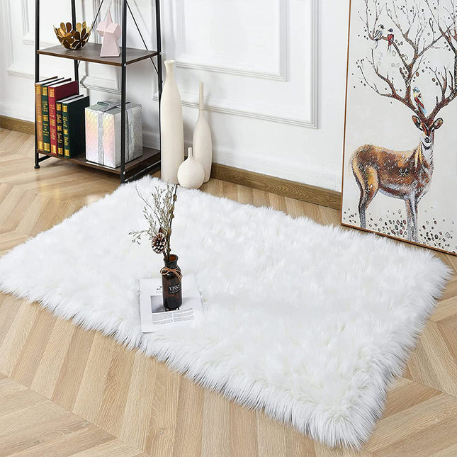1 Plush Carpet Rug for Home Decor - Soft and Fluffy for Bedroom, Living Room, Study, and Hallway