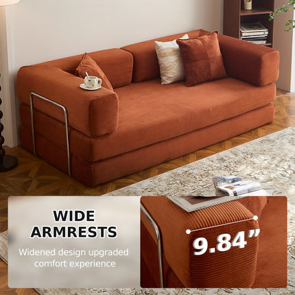 Sofa Bed, Convertible Floor Sofa, Leisure Sofa Bed, Corduroy Folding Mattress, Lounge Sofa